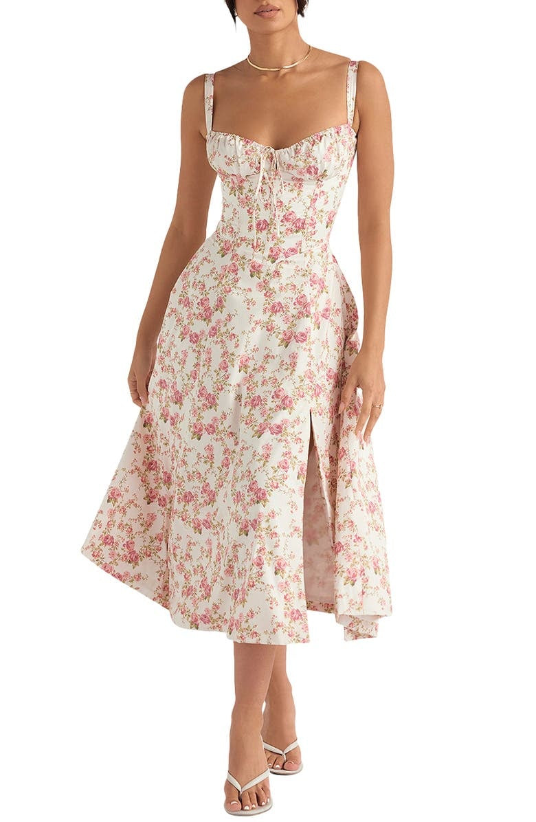 Vestido Floral com Modelador de Cintura