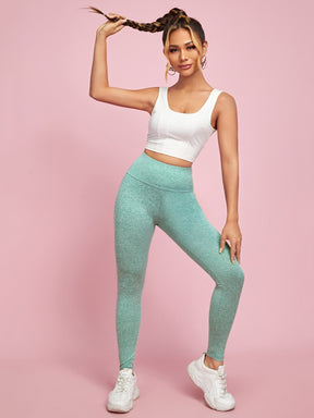 SHEIN PETITE Simples Desportivo Leggings Femininas