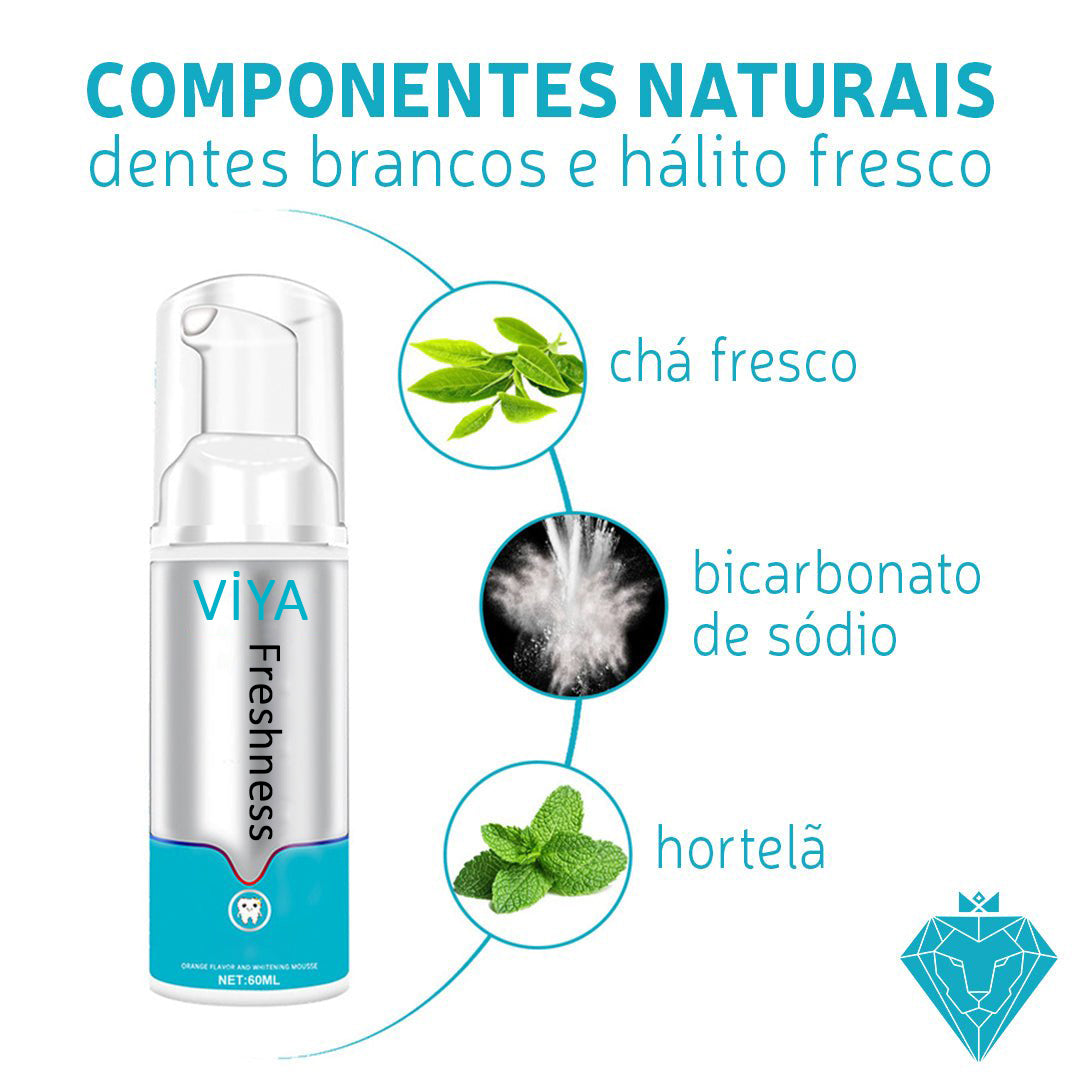 Mousse Dental Clareador e Refrescante - Viya Freshness