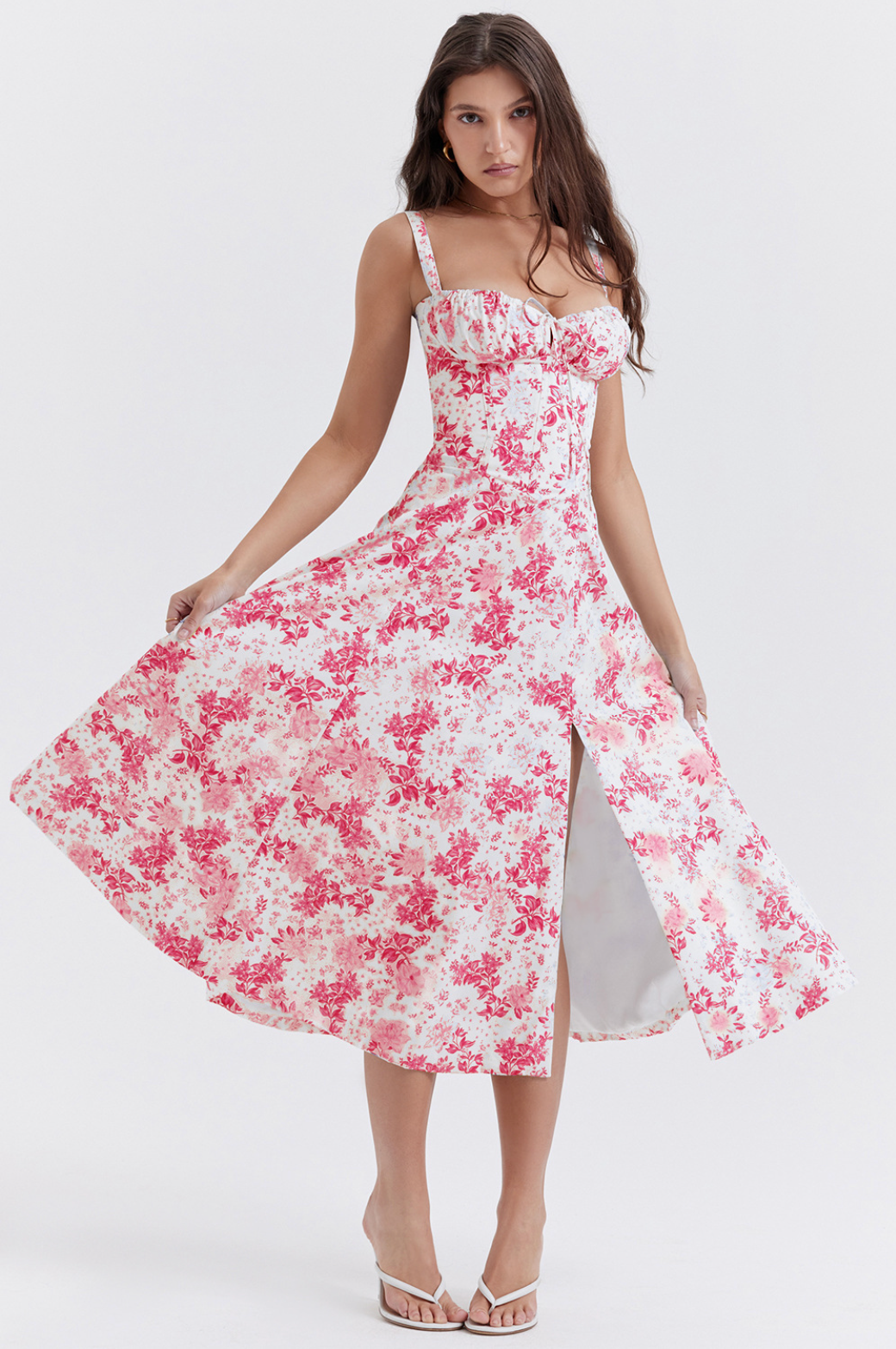 Vestido Floral com Modelador de Cintura