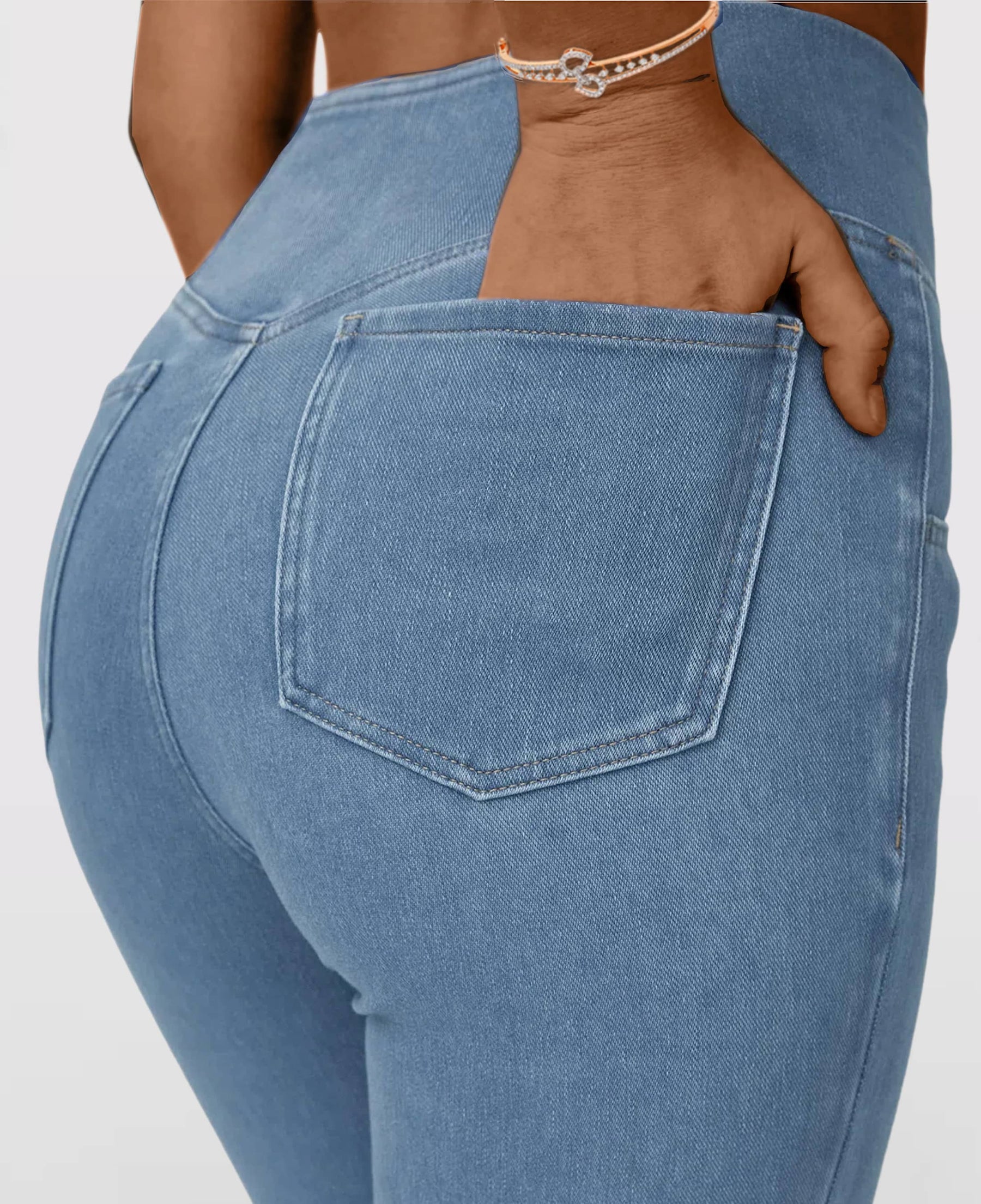 Calça Jeans de Cintura Alta Femme