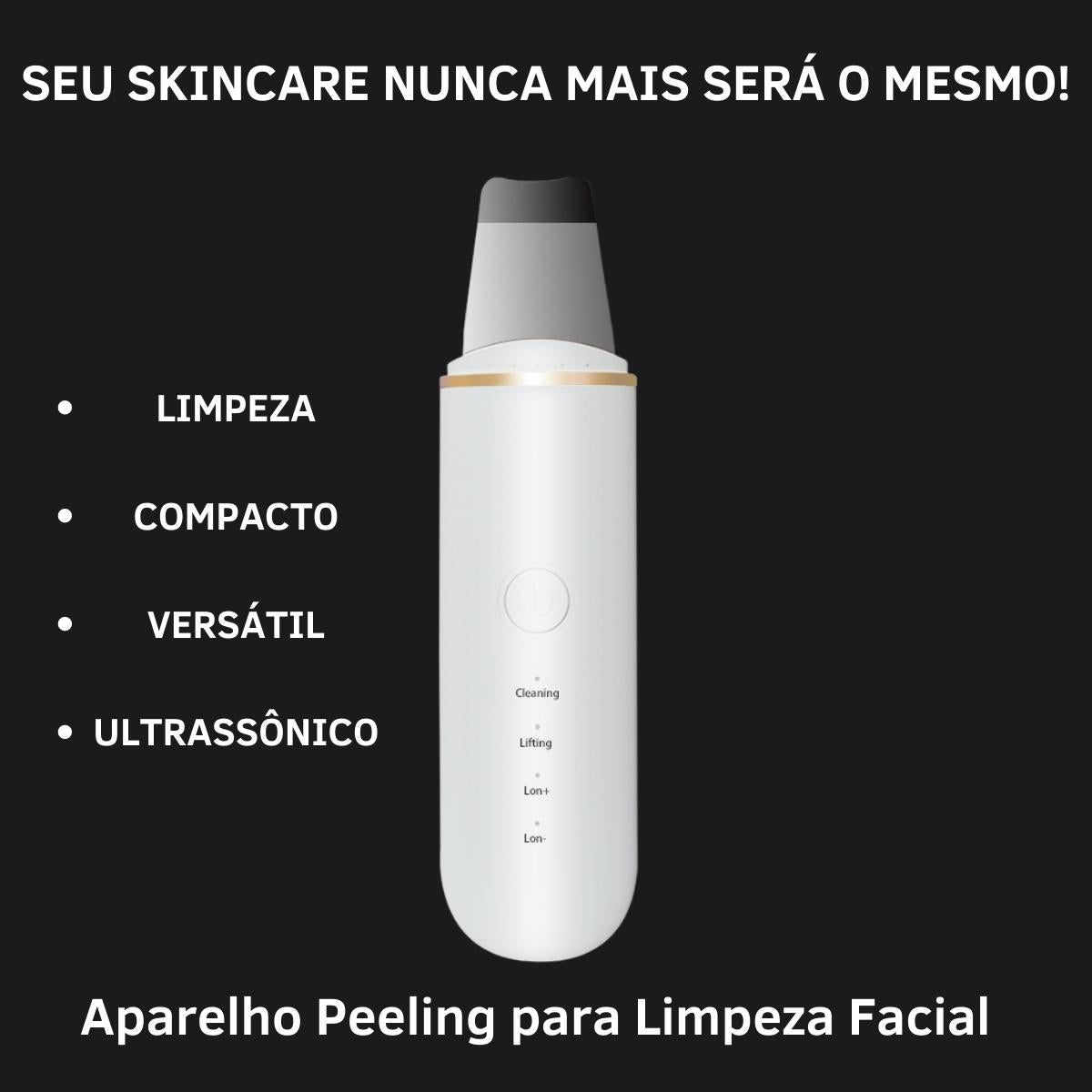 Aparelho Peeling Ultrassônico Limpeza Facial – Pele Radiante