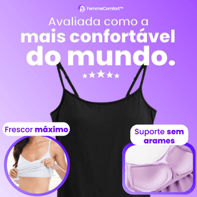 Camiseta Femme Comfort™ - Sutiã Embutido e Tecido Respirável - (PAGUE 2 e LEVE 5)