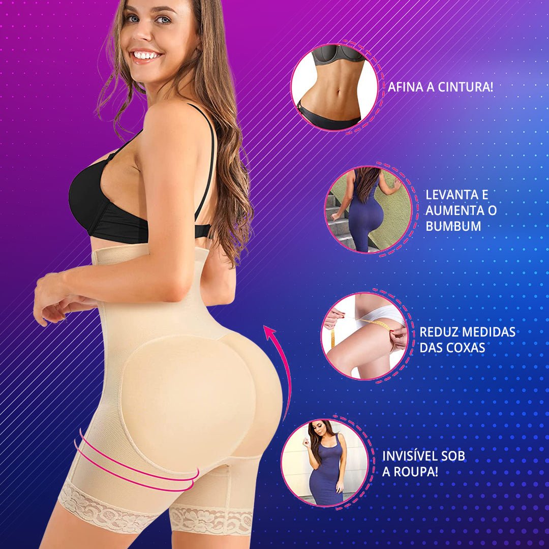 Modelador de Alta Compressão Afina a Cintura e Aumenta o Bumbum - New Shape