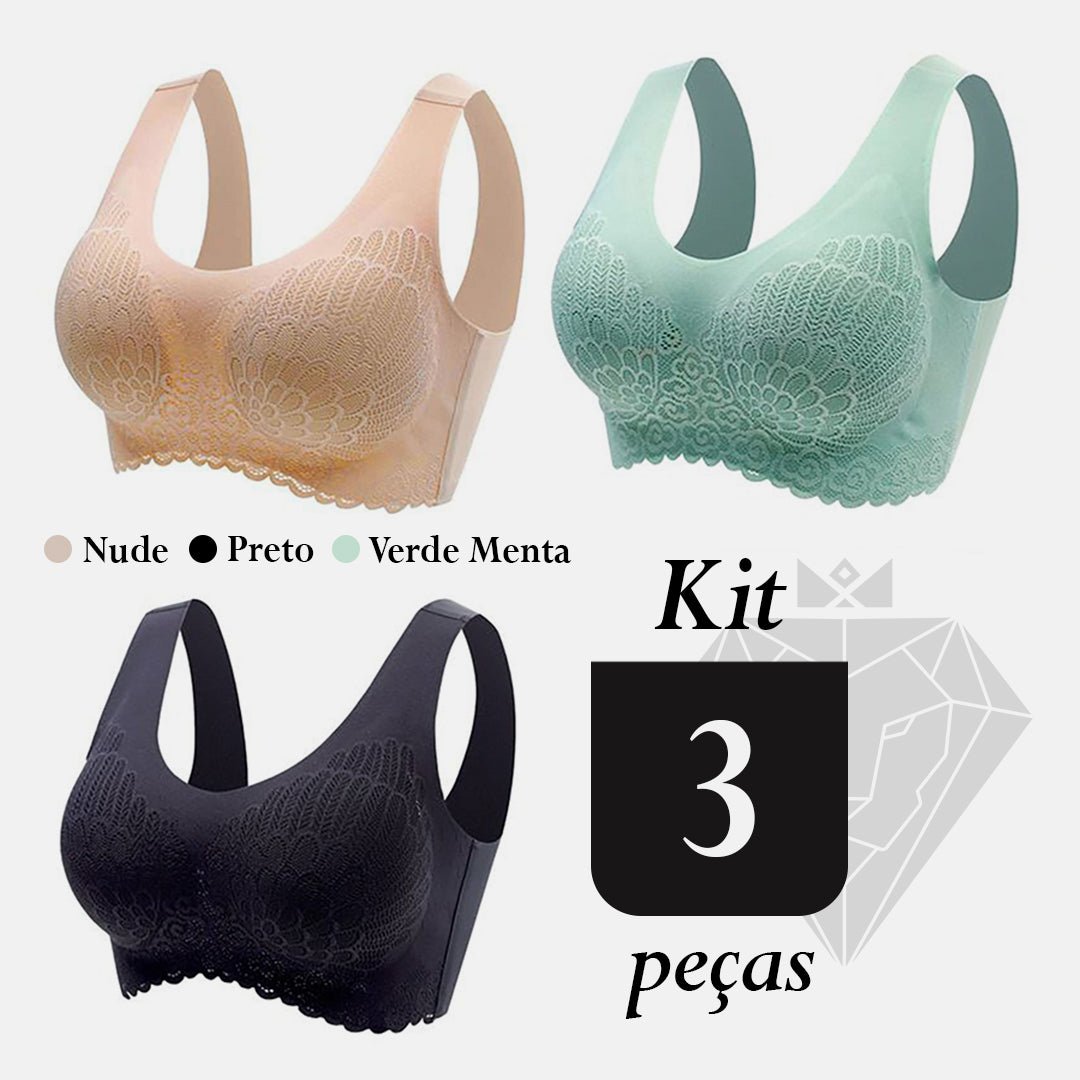 Sutiã sem Costura Comfy Wear – Kit com 3 Peças