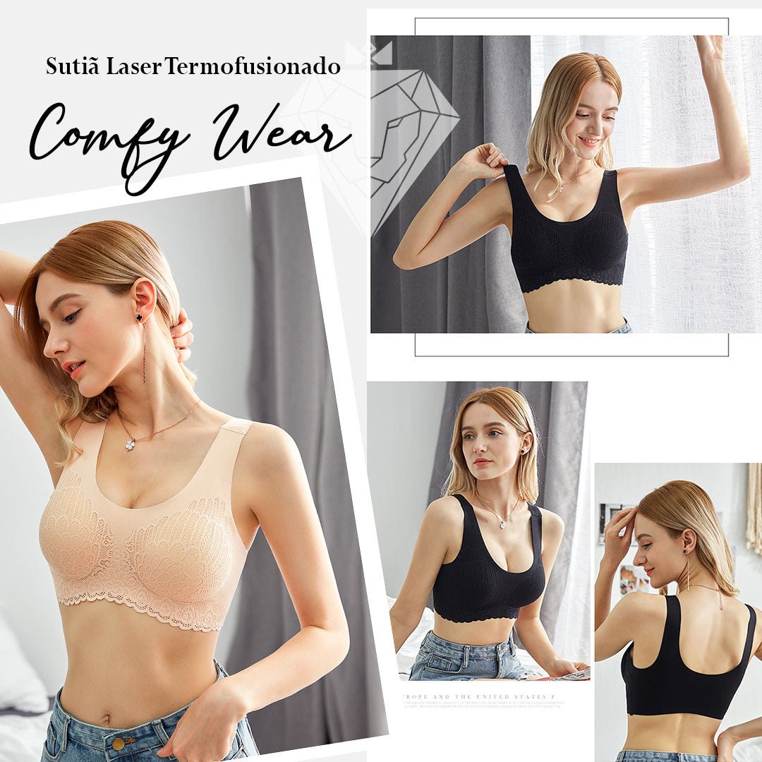 Sutiã sem Costura Comfy Wear – Kit com 3 Peças